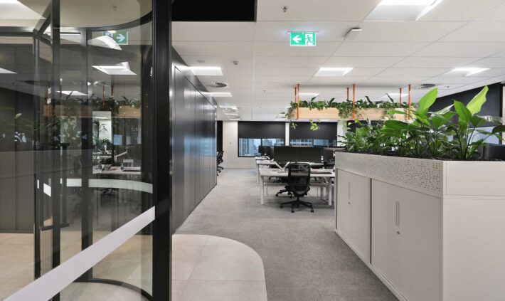 Photo of Himmel aluminium skirting for commercial interior office view in Arcadis Offices Melbourne VIC